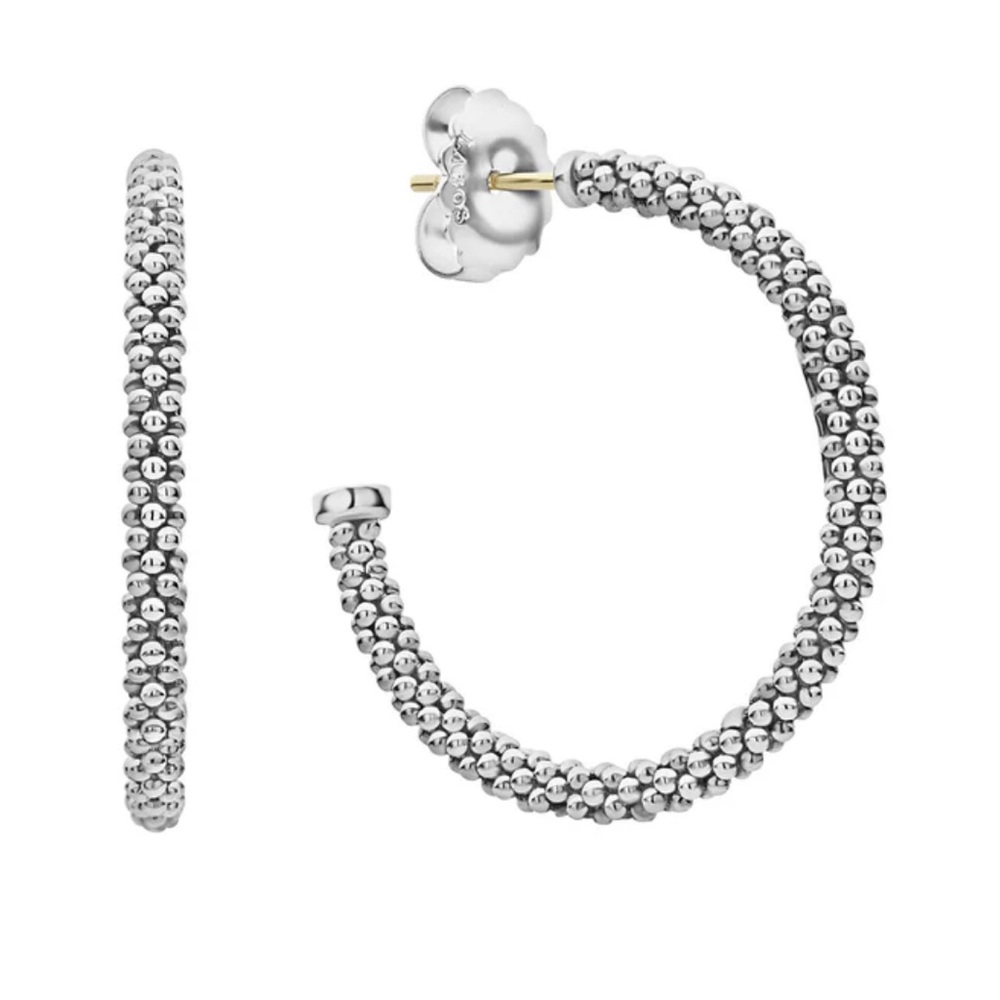 LAGOS Caviar Sterling Silver Hoop Earrings